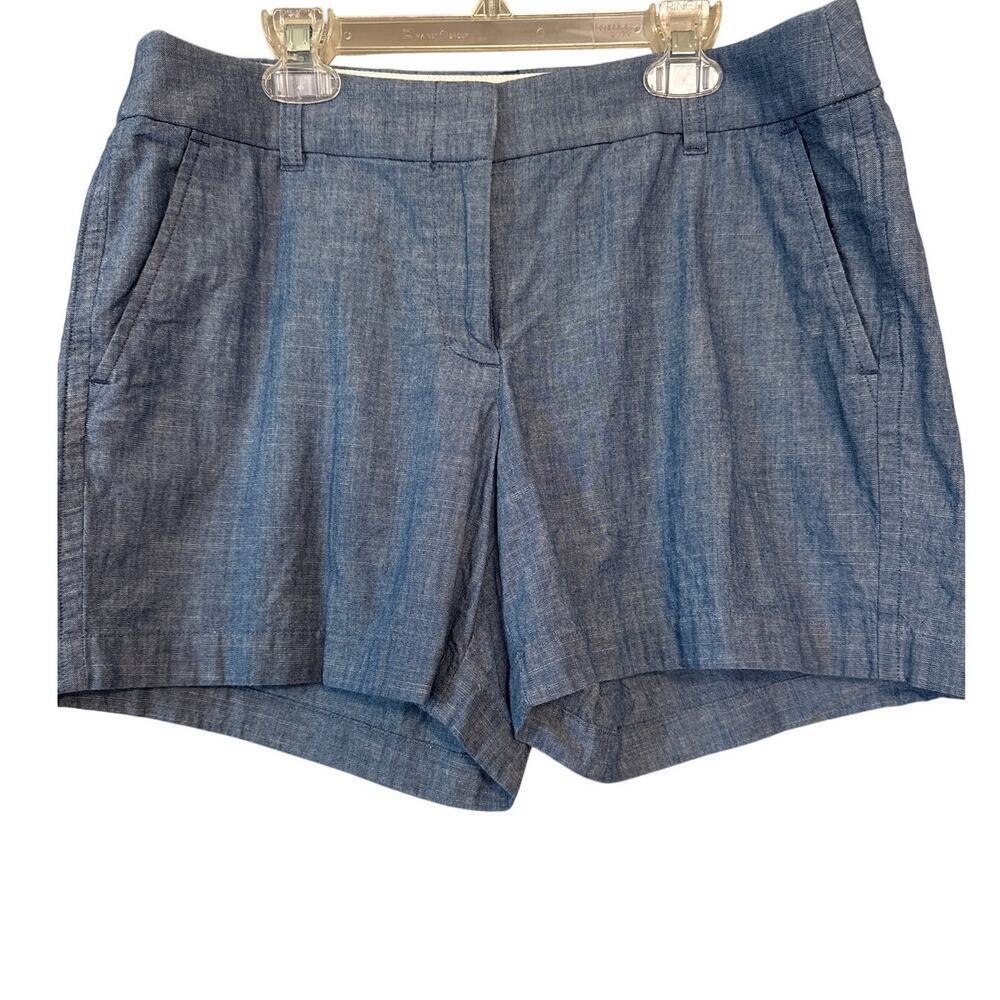 J Crew Factory Shorts Womens 8‎ Classic Chambray 100% Cotton